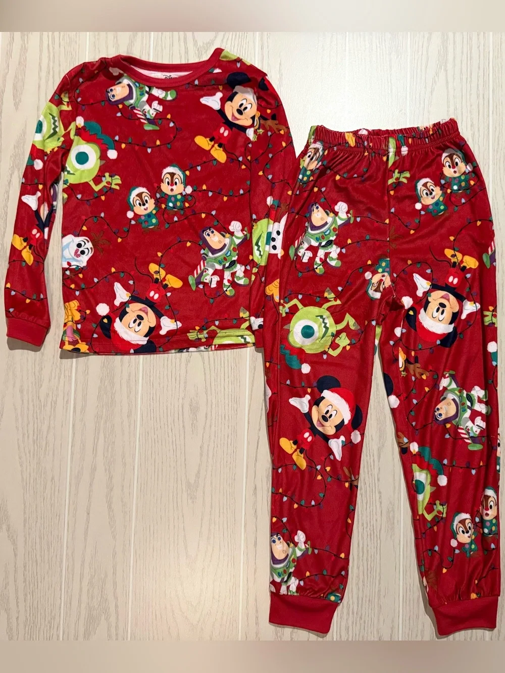 Disney 100 Boys S 6/7 Christmas Pajama Set NWOT
